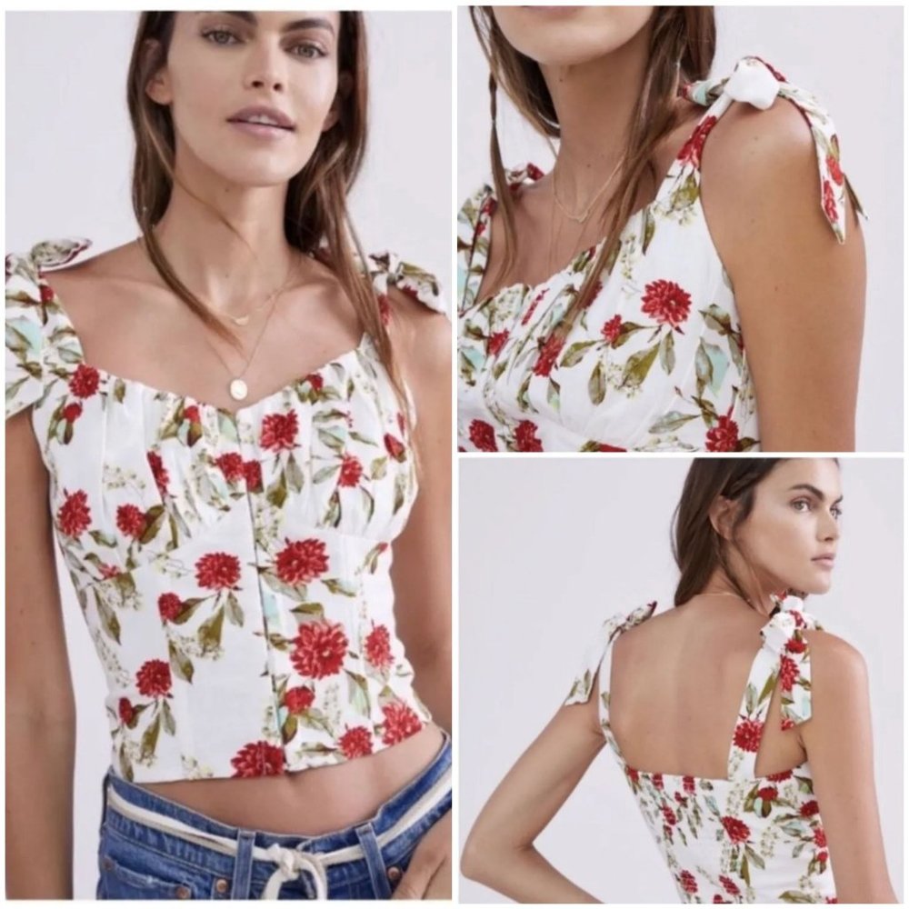 Anthropologie Wildflower Cropped Tank Era + Ali Size XL